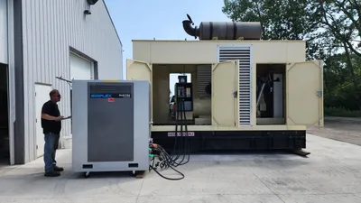 2007 500KW Kohler 500REOZVB Enclosed Generator w Base Tank 480V Volvo 350 Hours Serviced & Tested