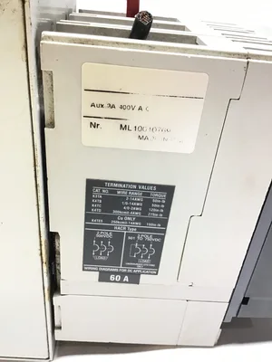ABB Sace S3 Bolt-On Circuit Breaker Type S3N 2 Pole Unit 480VAC 500VDC