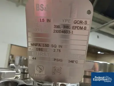 USED A&M Process 500 Liter A&B Process Receiver Tank, 316 S/S, 44/150#
