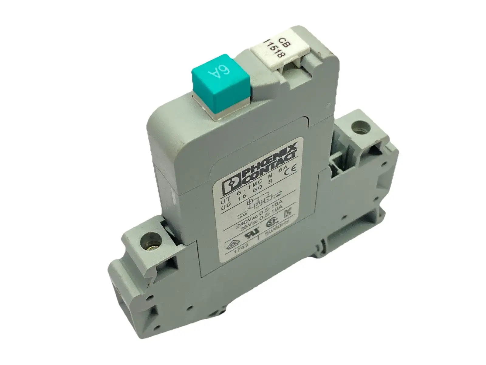UT 6-TMC M 6A | Phoenix Contact  Thermomagnetic Device Circuit Breaker 6A 0916608 - Used