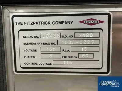 USED Fitzpatrick Fitzpatrick D6A Fitzmill, S/S