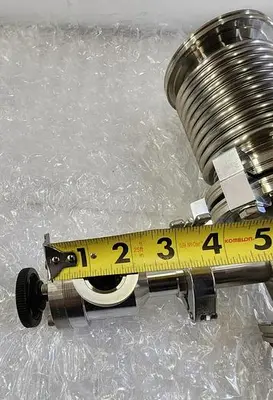 MDC KAV-100 PNEUMATIC ANGLE VALVE with EDWARDS HIGH VACUUM ADAPTER PIPES