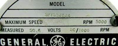 USED GENERAL ELECTRIC 5PY59JY24 TACHOMETER GENERATOR
