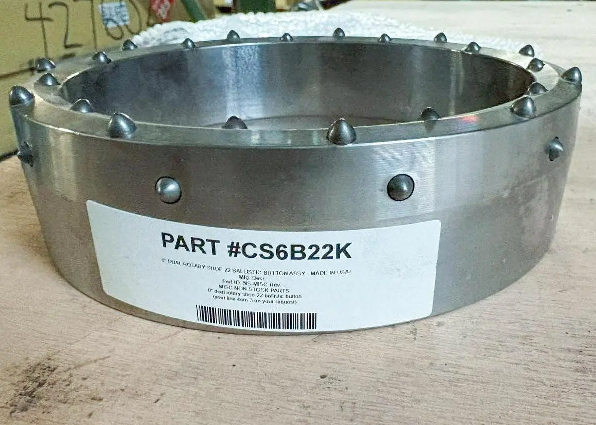 New | in-Stock AFTERMARKET 6" DUAL ROTARY SHOE – 22 BALLISTIC BUTTON ASSEMBLY Drilling Attachments Pennsylvania US | East West Machinery & Drilling #1418078