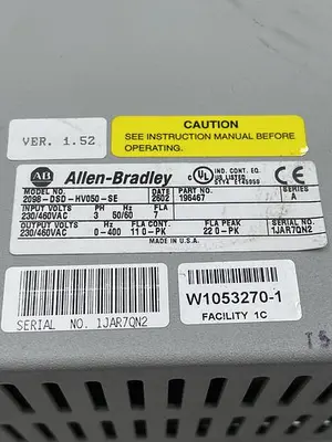 Used ALLEN-BRADLEY ALLEN-BRADLEY 2098-DSD-HV050-SE SER A Servo Drives | ND Industrial Surplus #1214442