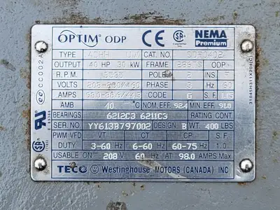 Used TECO-WESTINGHOUSE SDP0402 Motors (misc) British Columbia CA | Lenmark #246495