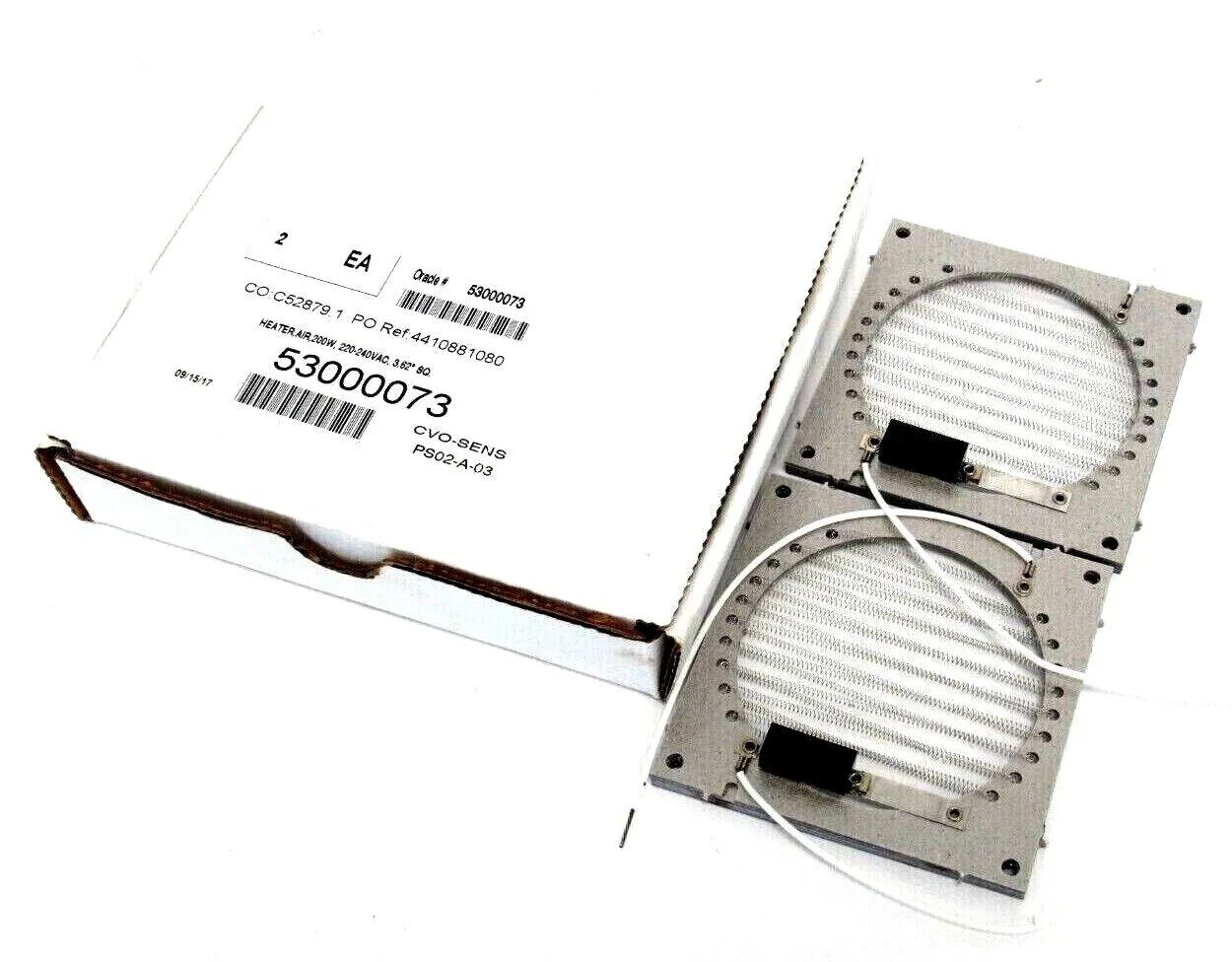 NEW BOX OF 2 HONEYWELL 53000073 HEATERS 200W 220-240VAC 3.62" SQ