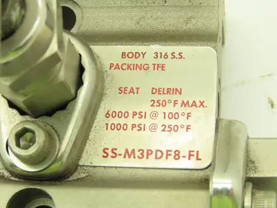 SS-M3PDF8-FL Stainless 316SS Manifold Control Valve 1/2"NPT 6000 PSI