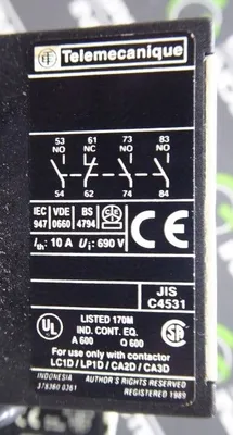 7.5 HP Telemecanique LP1 D0901 Reversing Contactor Assembly 1000V 8kV Used