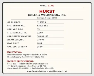 USED 2011 HURST SERIES 200 (S2000-15-9)