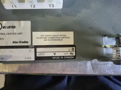 10A, 600V, Motor Control Center Unit, 2192F w/ Terminals