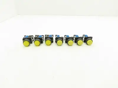 Fuji Electric Pushbutton Yellow Momentary 22mm 250V 6A Lot of 7
