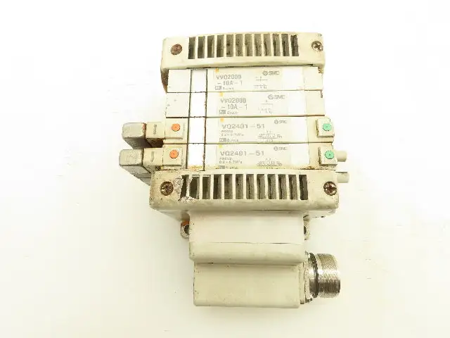SMC VVQ2000-10A-1 VQ2401-51 Pneumatic Solenoid Valve 4-Station Manifold Block