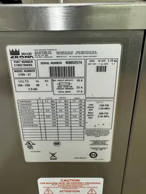 New | in-Stock Taylor 2019 Taylor C709 Single Soft Serve Ice Cream Maker Machine Freezer 220V Ice Cream Equipment Illinois US | Falcon Restaurant Supply #1374955