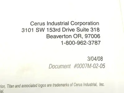 USED CERUS DOCUMENT #0007M-02-05