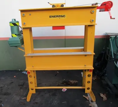 75 Ton, Enerpac, hydraulic H-frame press, table hoist