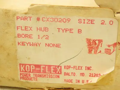 Kop Flex CX30209 Flex Hub Gear Coupling 1/2"Smooth Bore Type B Size 2.0 Lot Of 2
