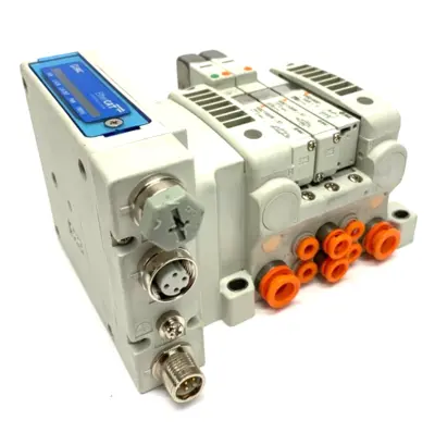 V5QC11-03N3FD2-S | SMC  Base Manifold w/ EX260-SEC1 EtherCAT Class 2 Output - Used