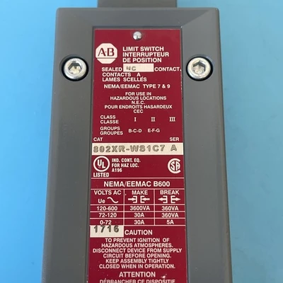 NEW ALLEN BRADLEY 802XR-WS1C7 SER. A