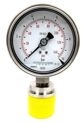 NEW KRONES 0-761-80-010-9 PRESSURE GAUGE 0761800109 EN-837-1 0-10 BAR