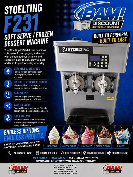 Used STOELTING E122-38I2P Frozen Yogurt Machines Florida US | BAM Discount Restaurant Equipment #1228515