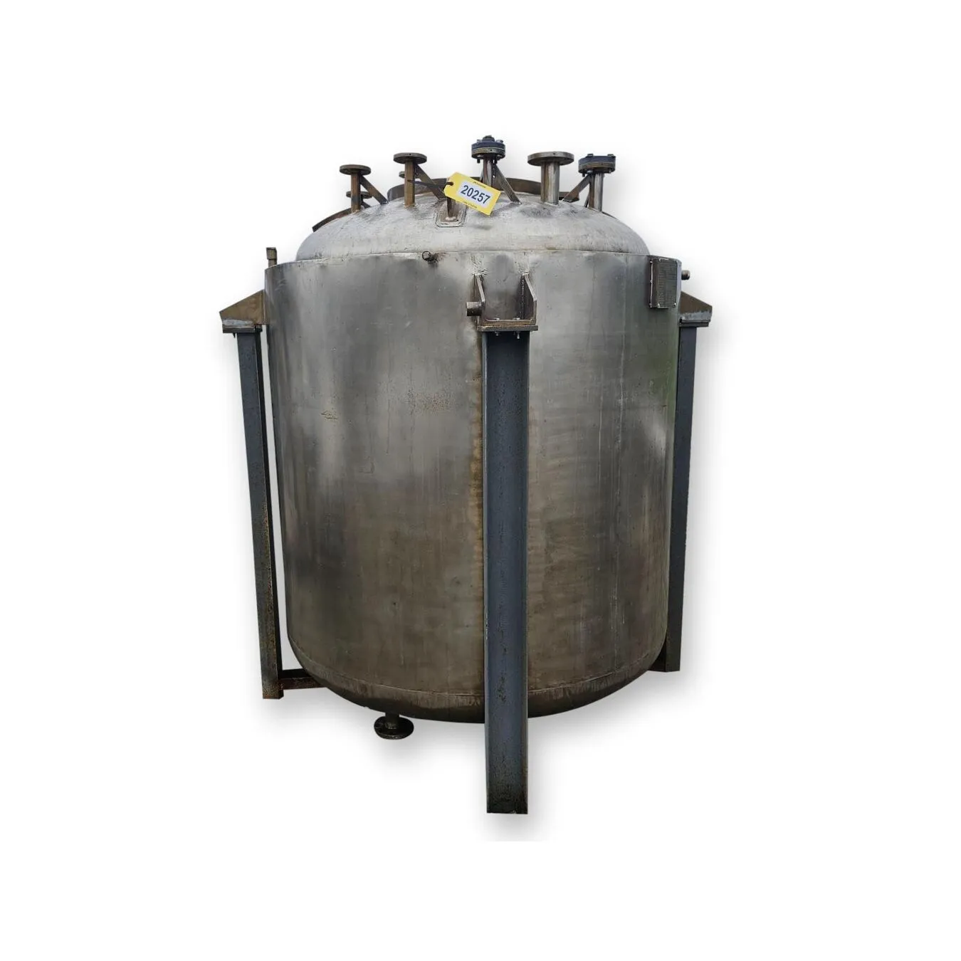 Used 2,000 L 316L Stainless Jacketed Pressure Vessel Reactor Slurry Feed Tank