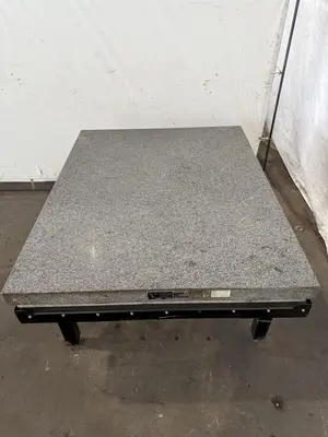 48" X 60" X 6" GRANITE SURFACE PLATE WITH STAND. STOCK # 1120424