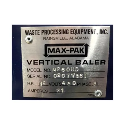 USED WASTE PROCESSING EQUIPMENT, INC. MP60HD-15