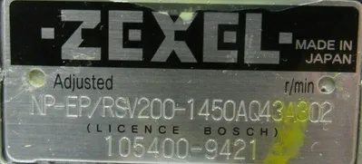 NEW ZEXEL NP-EP/RSV200-1450AQ43A302 INJECTION PUMP C6205731510 105400-9421