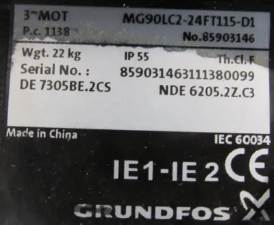 REFURBISHED GRUNDFOS MTR3-17/17 A-M-A-HUUV IMMERSION PUMP MTR31717AMAHUUV