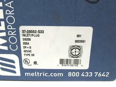 NEW MELTRIC 37-28052-S33 DS200 INLET PLUG 3728052S33