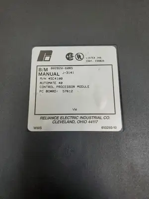 Used Reliance Electric 45C410B AutoMate 40 Control Processor, (802820-60RS) PLC Processors South Carolina US | Palmetto Automation #1542759