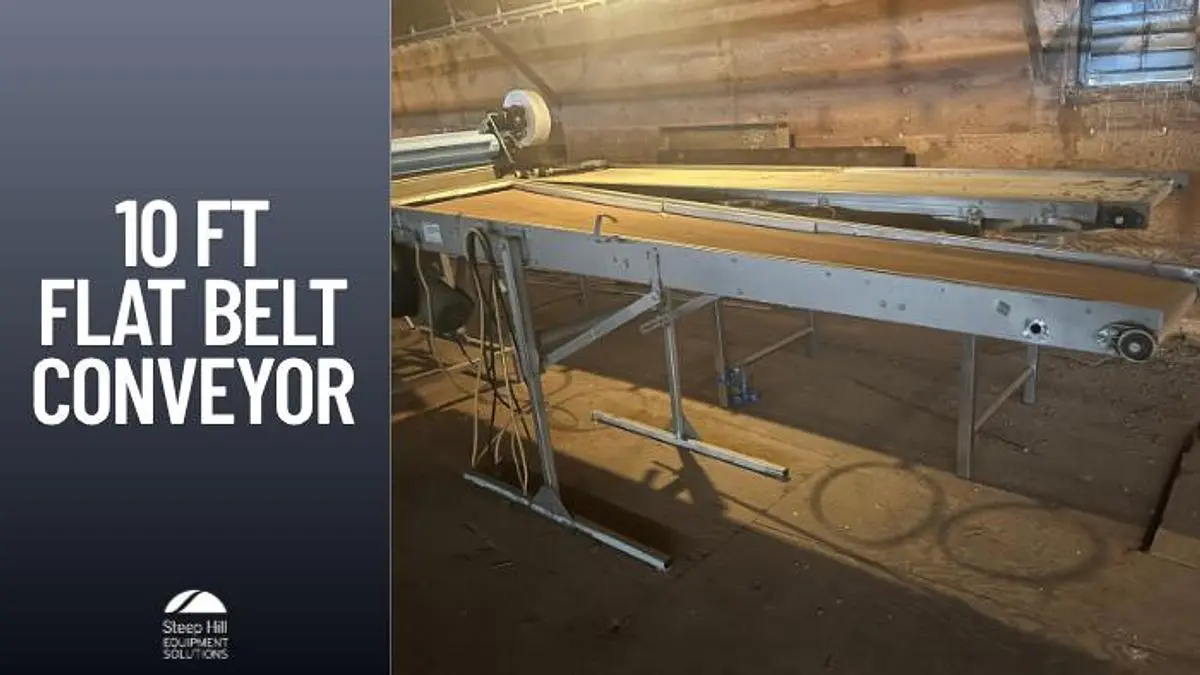 10ft Adjustable Flat Belt Conveyor