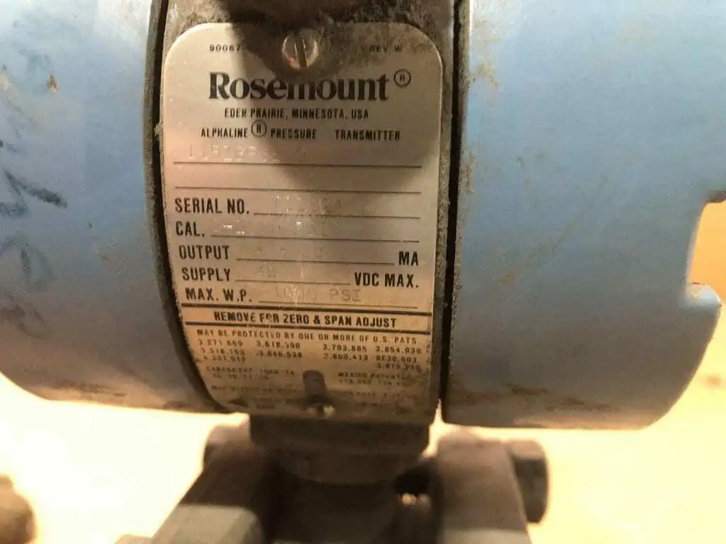 Rosemount 1151GP8E22 Alphaline Pressure Transmitter 0-100PSI / 1000PSI 45VDC