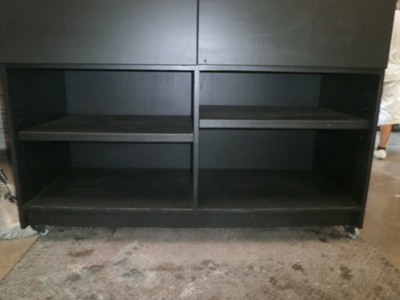 Custom Black Design Workbench Design Furniture. Re-purpose  60"X24"X 80"  wheels
