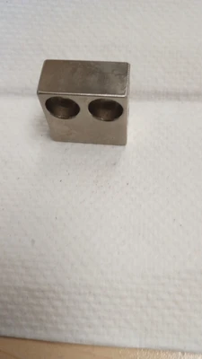 USED Misumi Stopper Block 40HRC 1045 Carbon Steel Counterbored