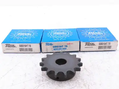 Martin 50BS15HT 7/8 #50 Roller Chain Sprocket 15-Tooth 7/8" Bore  Lot of 3