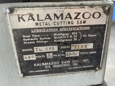 KALAMAZOO TL 275 SAWS, COLD & CARBIDE | Wheeler Machinery Sales (5)