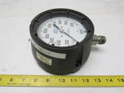 Waika 23X.34 Pressure Gauge 0-2000PSI, 1/2" NPT Stainless Connection SIZE 4-1/2"
