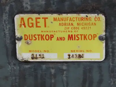 Aget 1151 Dustkop Cyclone Dust Collector 1.5Hp 1000 CFM 230/460V 6" Inlet