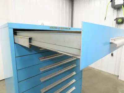 Nu-Era Modular Tool Storage Cabinet 10 Drawer 45x28x61" Blue Stanley Vidmar