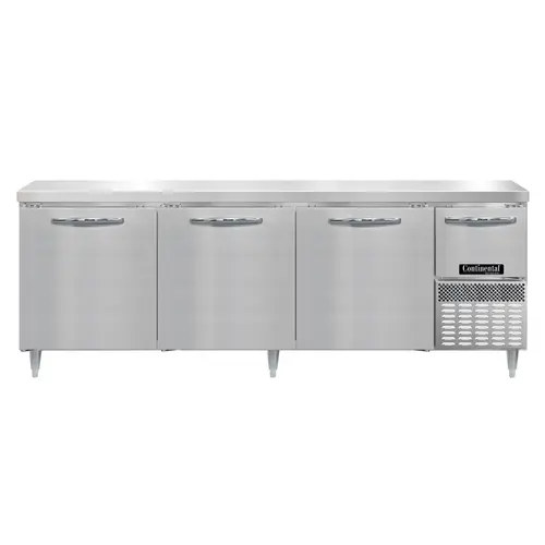 Continental DRA93NSS 93" Worktop Refrigerator W/ (4) Sections, 115v