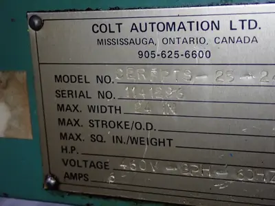 24" COLT MODEL #CERFPTS-25-24 SERVO PRESS FEED: STOCK #20654