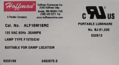 NEW HOFFMAN ALF16M18RC FLUORESCENT LIGHT 115V