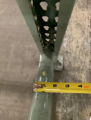 8’ x 48” Pallet Racking Upright, Double Tear Drop