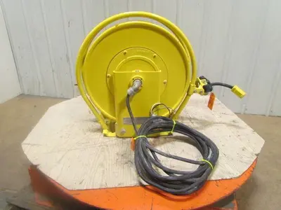 Aero-Motive Retractable Electric Cable Reel 45' 110V 12/3 Cord 20Amp 3-Ring 600V