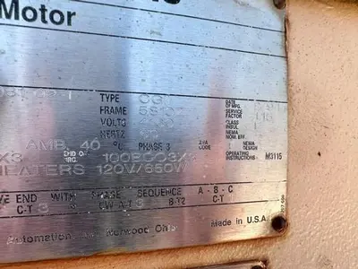 Siemens 800 HP @ 1182 RPM Electric Motor SN: 1-5110-05081-02-1