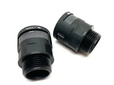 USED PMA FLEX STRAIGHT PLASTIC CONDUIT FITTING BLACK