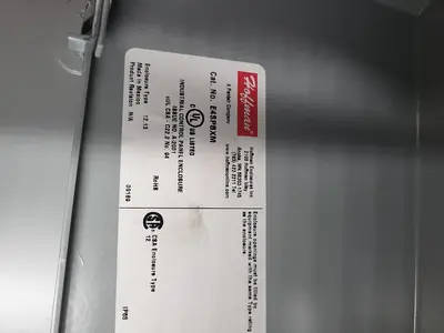 USED HOFFMAN HOFFMAN E4SPBXM SEALED ENCLOSURE 6" X 7" X 4-3/4"