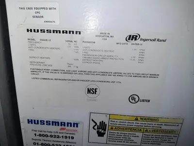 80-0021 Hussmann SSGVE Remote Full Service Fresh Meat Display Cooler Case